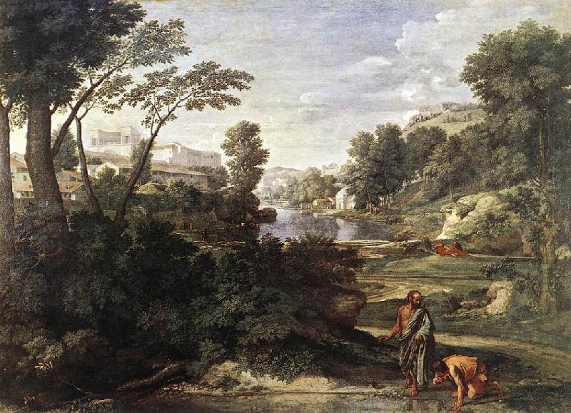 POUSSIN, Nicolas Landscape with Diogenes af oil painting picture